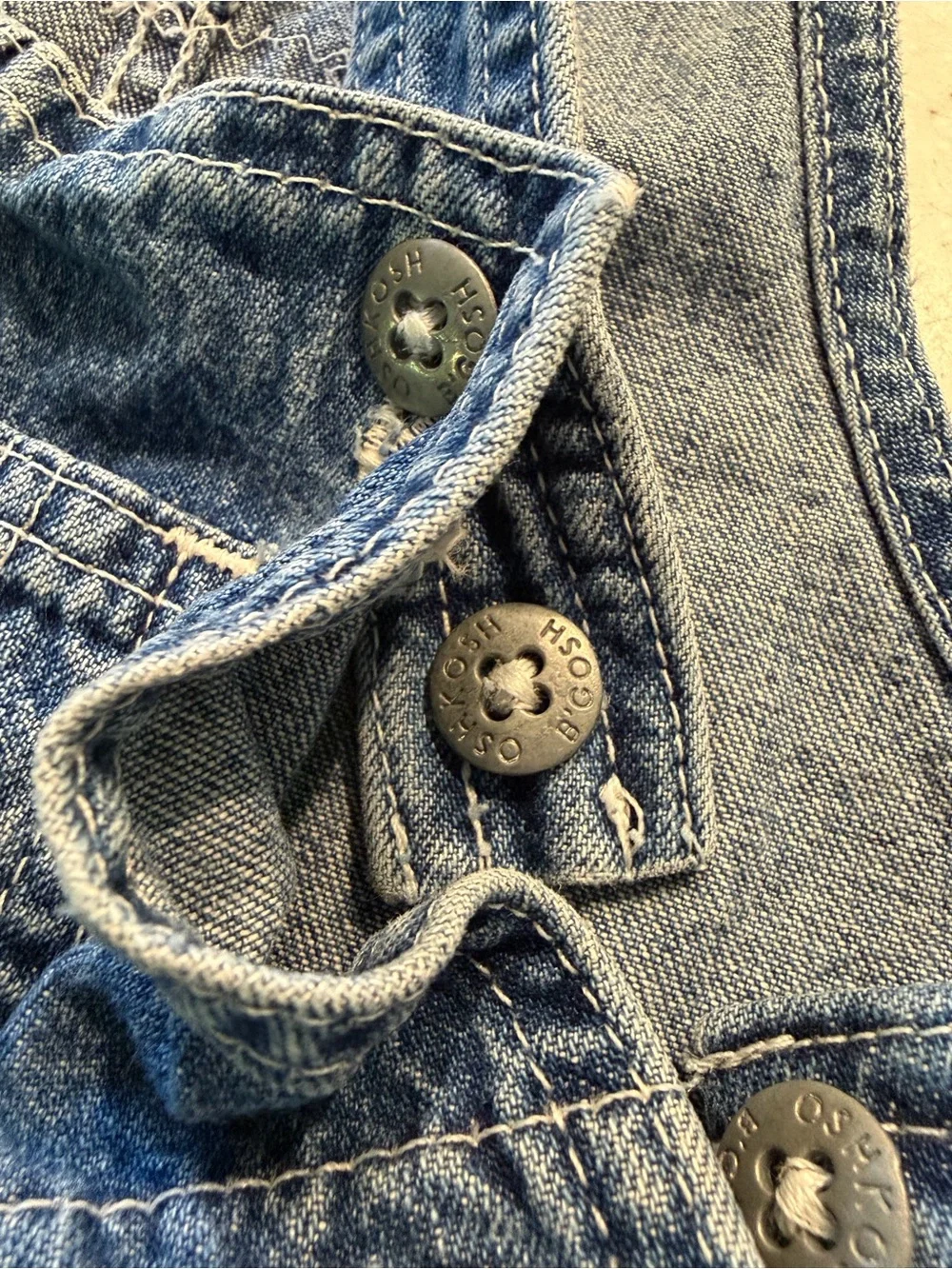 Vintage OshKosh B'gosh Trusts Tide Pleated Denim Overalls. Baby Girl @ 18-24M